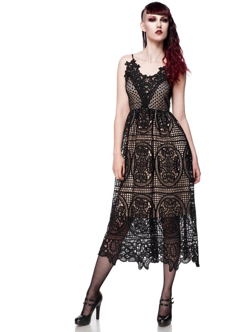 New In Ocultica Underworld Lace Dress Black