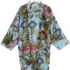 New In One Hundred Stars Eccentric Blooms Midi Kimono Sky Blue