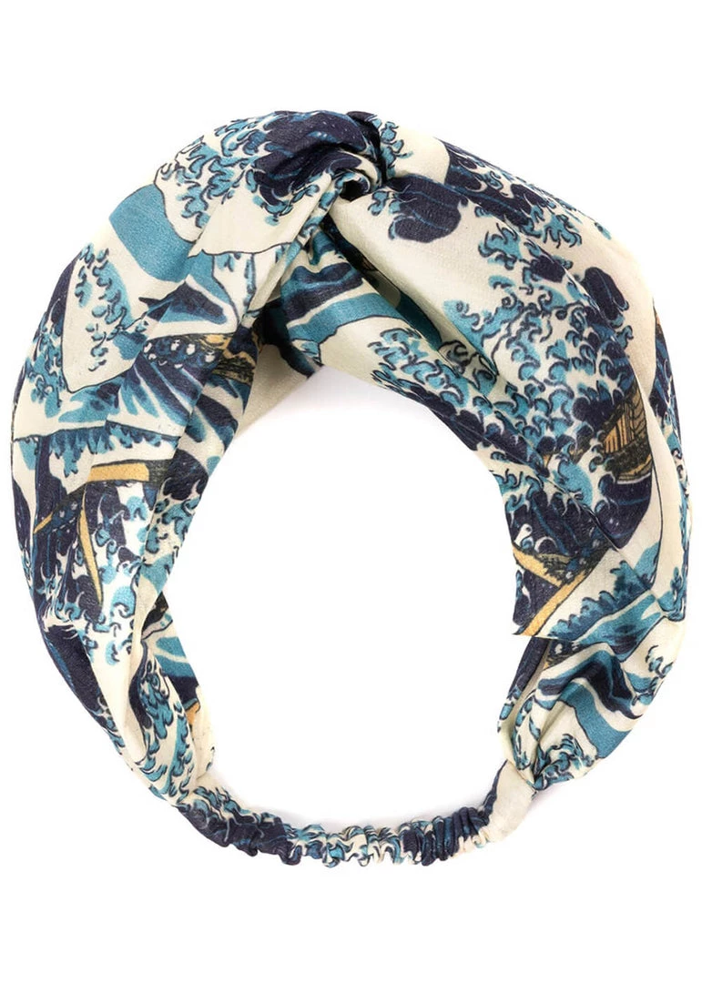 One Hundred Stars Wave Headband Blue New In