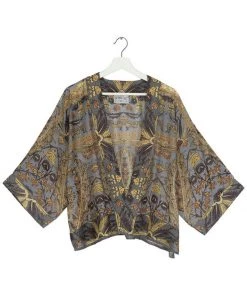 New In One Hundred Stars Decadent Short Kimono Grey