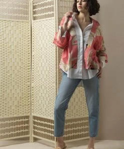 One Hundred Stars Stork Short Kimono Lipstick Pink New In