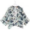 One Hundred Stars Wave Short Kimono Blue