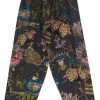 One Hundred Stars Eccentric Blooms Crepe Trousers Charcoal Grey New In
