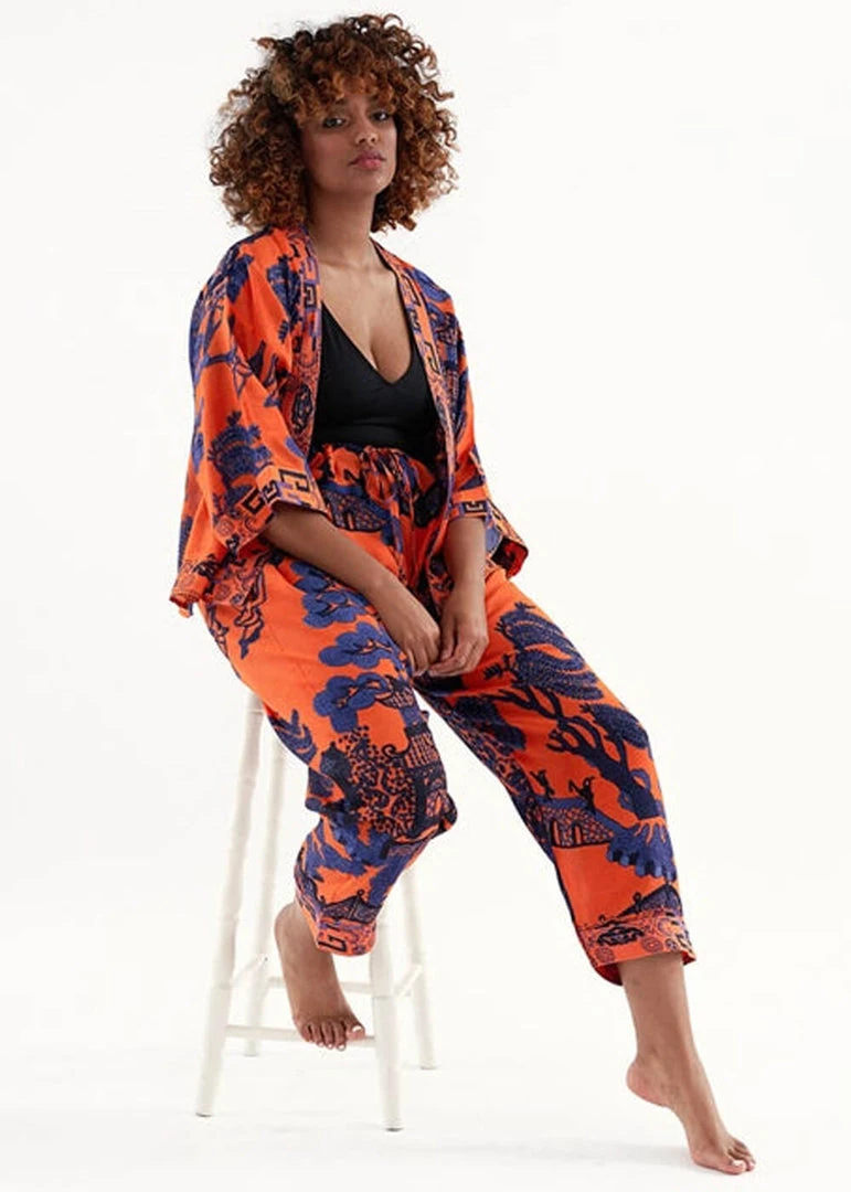 New In One Hundred Stars Giant Willow Crepe Trousers Orange