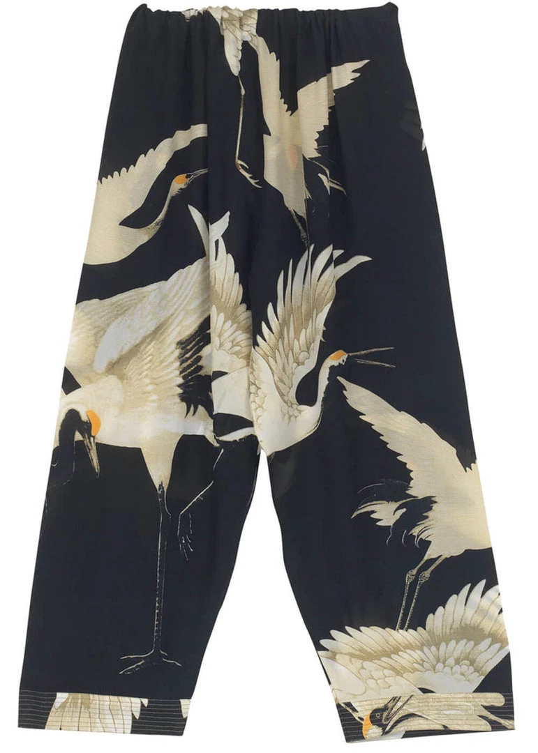 One Hundred Stars Stork Crepe Trousers Black New In