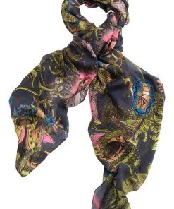 New In One Hundred Stars Eccentric Blooms Scarf Charcoal