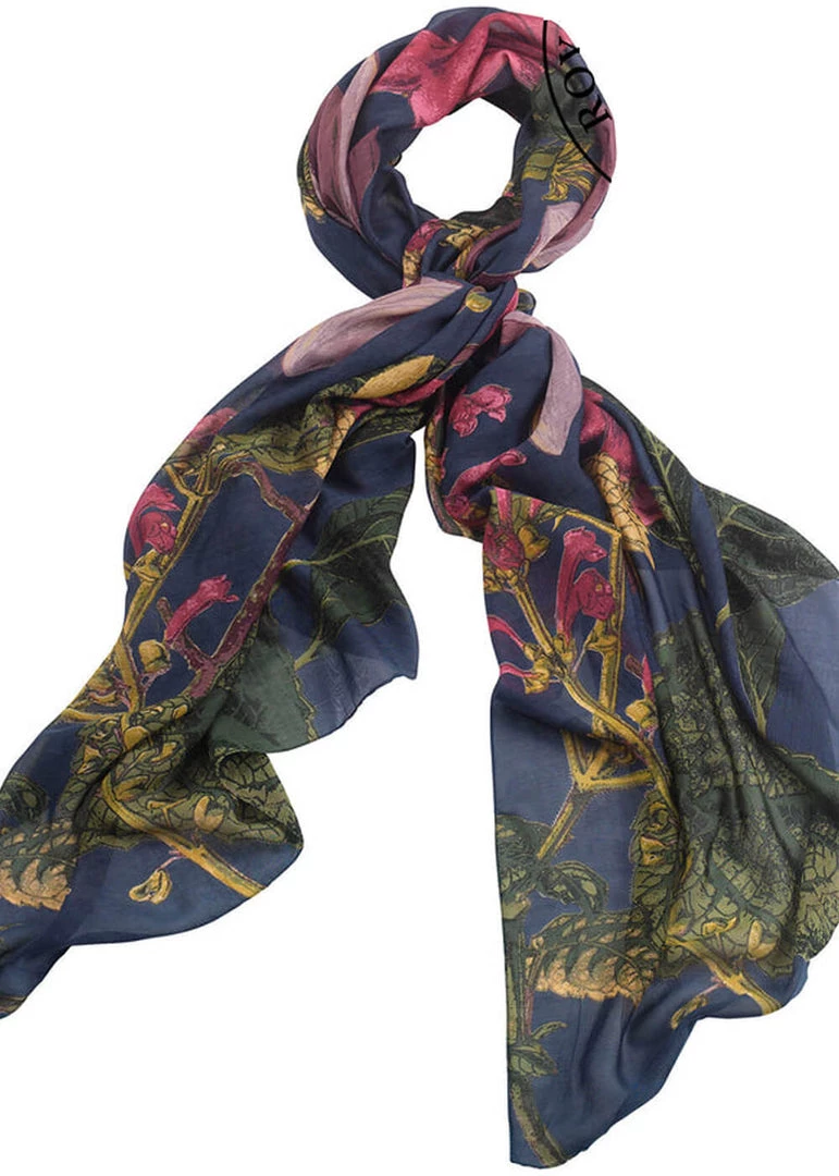 One Hundred Stars Magnolia Scarf Blue New In