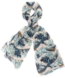 New In One Hundred Stars Wave Scarf Blue