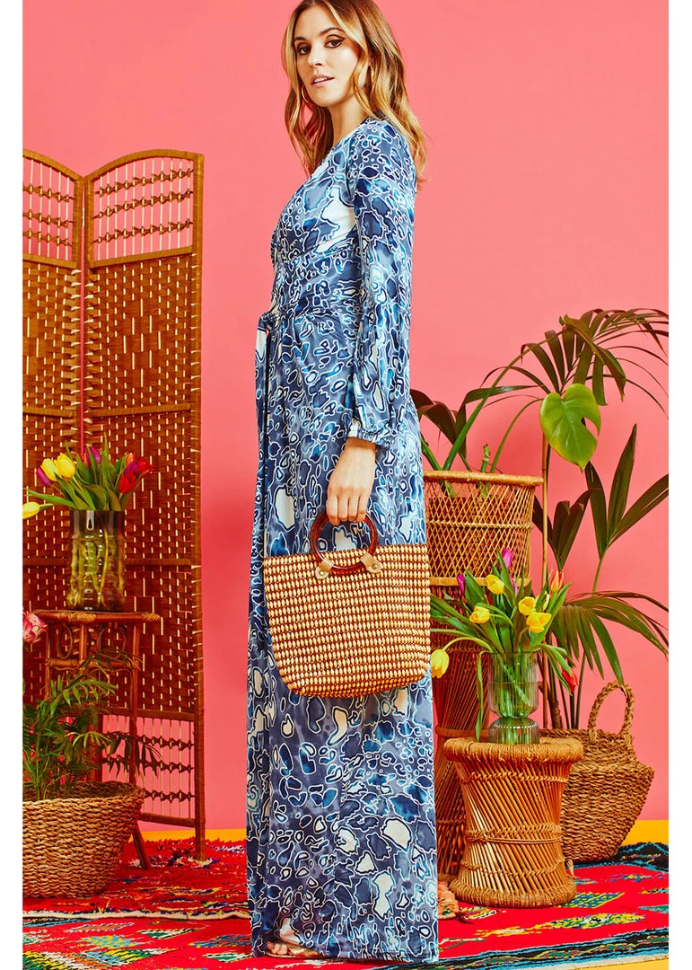 Onjenu Jerry Gena 70's Maxi Dress Blue