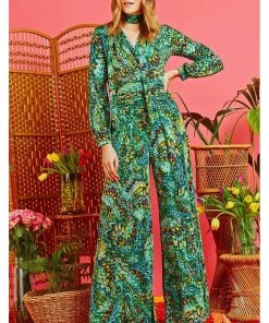 Onjenu Sharon Bella 70's Jumpsuit Green
