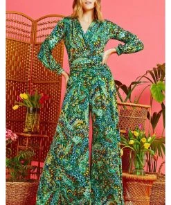 Onjenu Sharon Bella 70's Jumpsuit Green