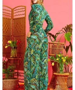 Onjenu Sharon Bella 70's Jumpsuit Green