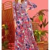 Onjenu Sharon Gena 70's Maxi Dress Pink