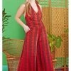 Onjenu Ciara Ophidia 70's Jumpsuit Red New In
