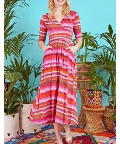 Onjenu Crawford Bia Maxi 70's Dress Orange New In