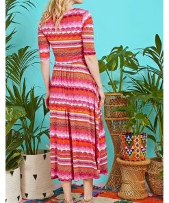 Onjenu Crawford Bia Maxi 70's Dress Orange New In