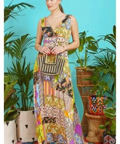 New In Onjenu Fifi Gaia 70's Maxi Dress