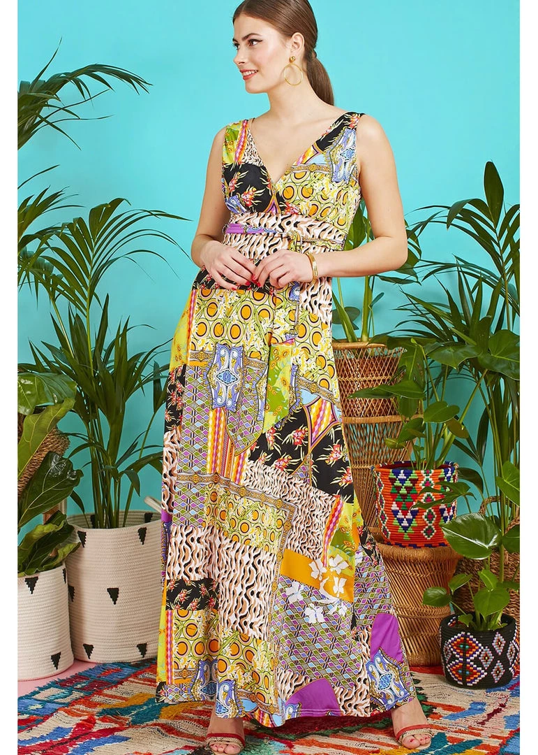 New In Onjenu Fifi Gaia 70's Maxi Dress