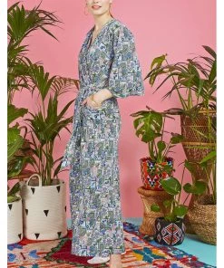 New In Onjenu Laurie Cybele 70's Jumpsuit In Turquoise