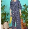 New In Onjenu Laurie Polkadot 70's Jumpsuit Navy