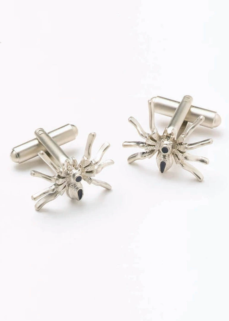 New In Onyx Art Mens Cufflinks Spider Silver