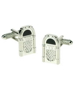 Onyx Art Men Cufflinks Jukebox Silver New In