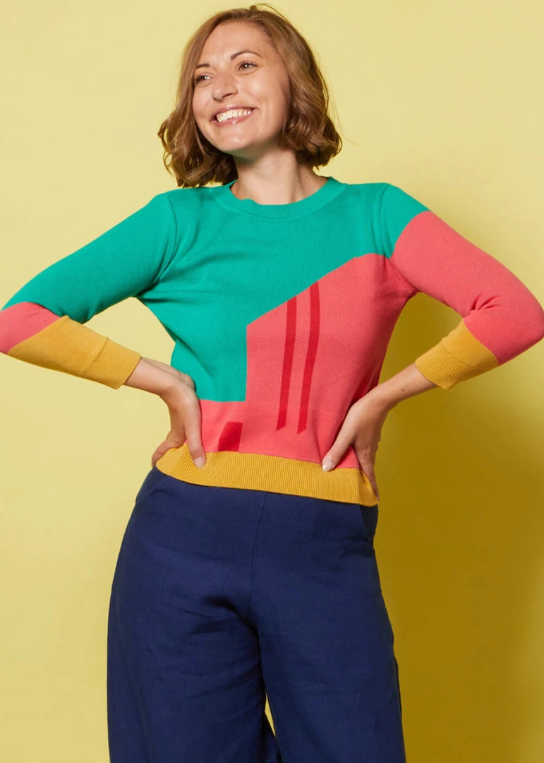 Palava Alba Mexican Architecture 60's Jumper Pink