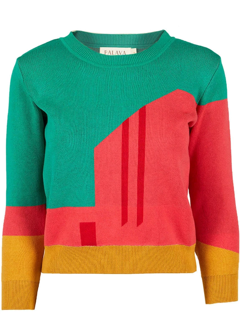 Palava Alba Mexican Architecture 60's Jumper Pink