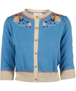 Palava Vera Cardigan Edible Flowers 40's Cardigan Chalk Blue