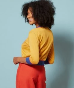 Palava Vera Cardigan Mexican Rose 40's Cardigan Mustard New In