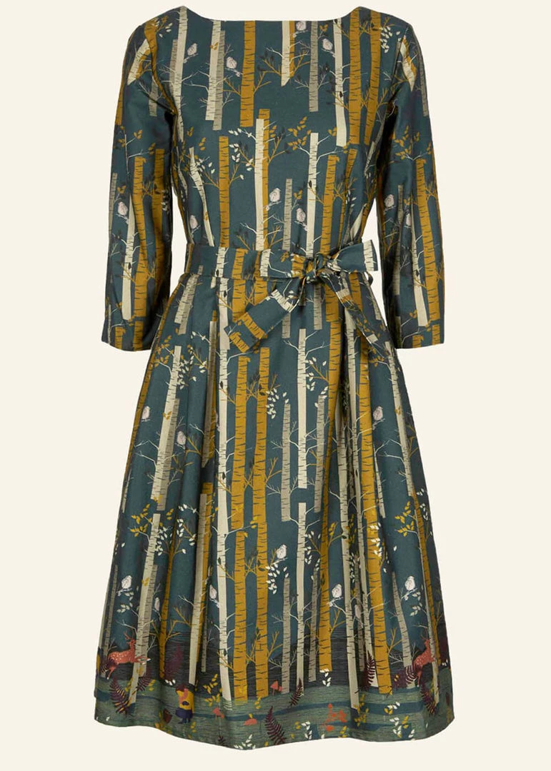 Palava Beatrice Silver Birch 50's Dress Teal