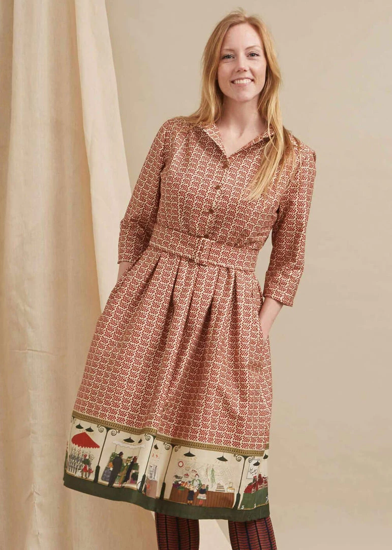 Palava Cynthia Farmers Market 50's Dress Rust New In