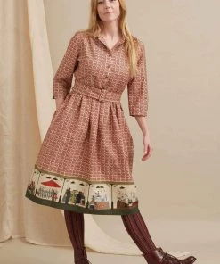 Palava Cynthia Farmers Market 50's Dress Rust New In