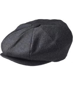 New In Peaky Blinders Newsboy Pinstripe Cap Black