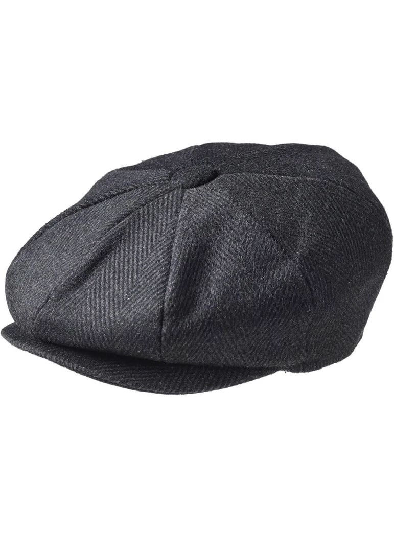 New In Peaky Blinders Newsboy Pinstripe Cap Black