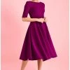 Pretty Dress Company Hepburn 50's Swing Dress Berry