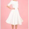 New In Pretty Dress Company Hepburn 50's Swing Dress Ivory
