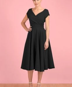 Pretty Dress Company Hourglass 50's Swing Dress Black