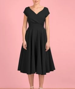 Pretty Dress Company Hourglass 50's Swing Dress Black