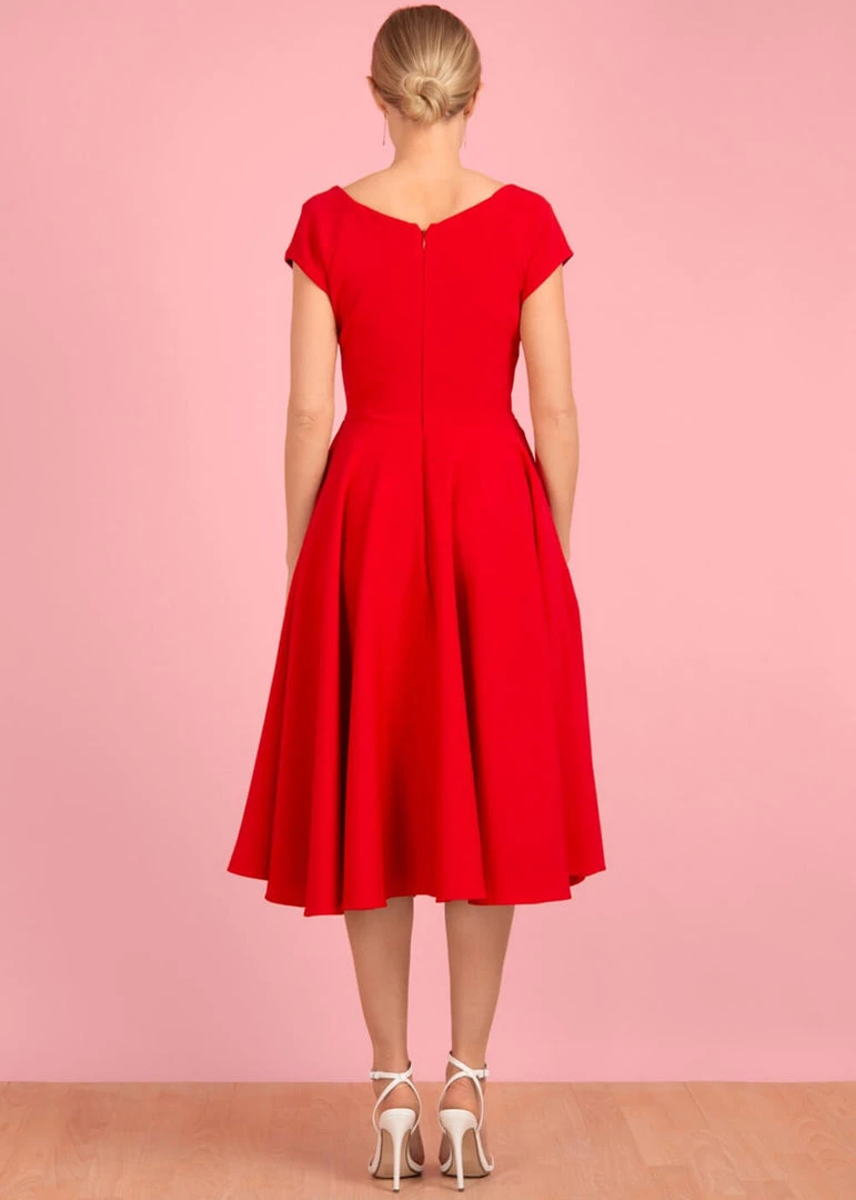 Pretty Dress Company Hourglass 50's Swing Dress Red