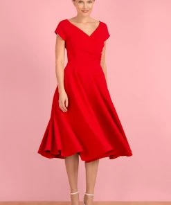 Pretty Dress Company Hourglass 50's Swing Dress Red