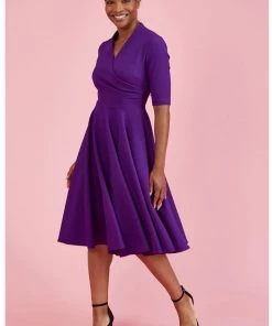 Pretty Dress Company Leyla 50's Swing Dress Purple