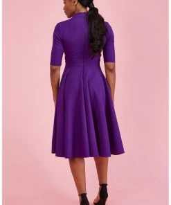 Pretty Dress Company Leyla 50's Swing Dress Purple