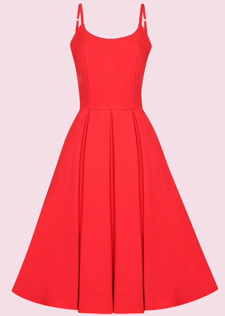 New In Pretty Dress Company Priscilla 50's Swing Dress Red