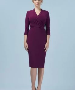 New In Pretty Dress Company Tegan 50's Pencil Dress Magenta