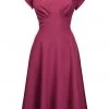 New In Pretty Retro Starlet 40's Dress Dark Rose