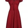 Pretty Retro Tea Polkadot 40's Dress Wine