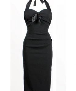 New In Pretty Retro Wiggle 50's Pencil Dress Black