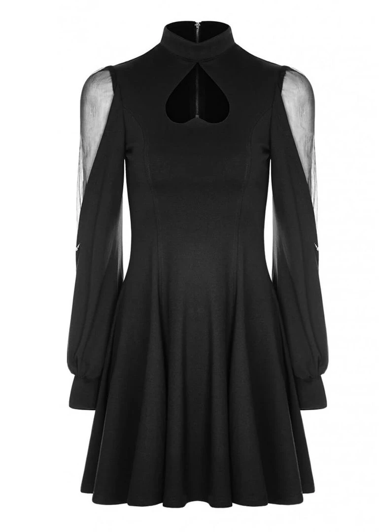 Punk Rave Upside Down Heart Dress Black