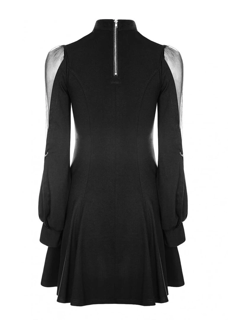 Punk Rave Upside Down Heart Dress Black